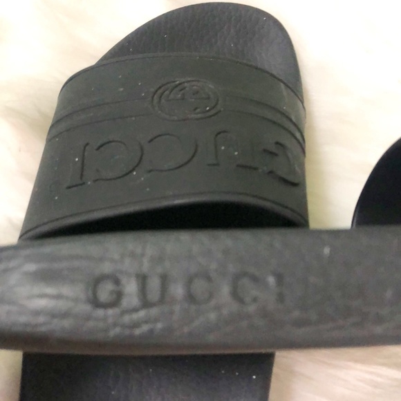 GUCCI Men's US 10 Black Slide Sandals AUTHENTICATED - Picture 3 of 8